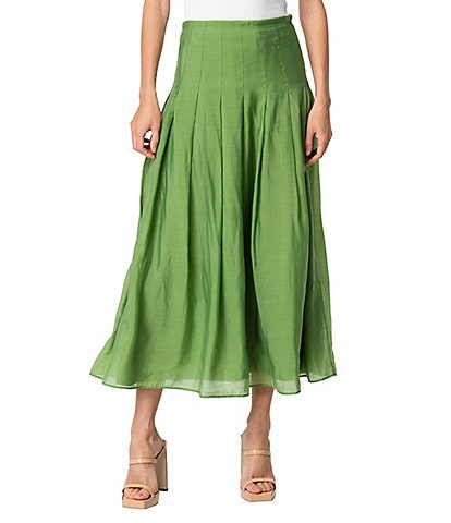 CIEBON Pheona High Waisted Pleated Coordinating Midi Skirt