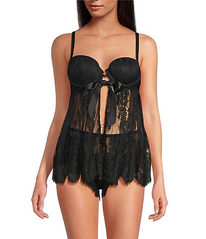 Cinema Etoile Molded Cup Eyelash Lace Cami and Short Set