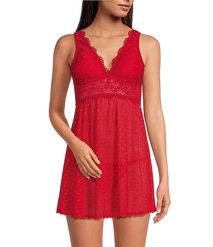 Cinema Etoile Soft Padded Cup Mesh and Lace Babydoll