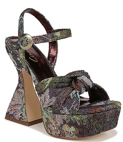 Circus NY Audrea Tapestry Fabric Ankle Strap Platforms