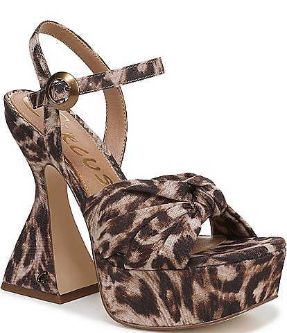 Circus NY by Sam Edelman Audrea Leopard Fabric Ankle Strap Platform Sandals