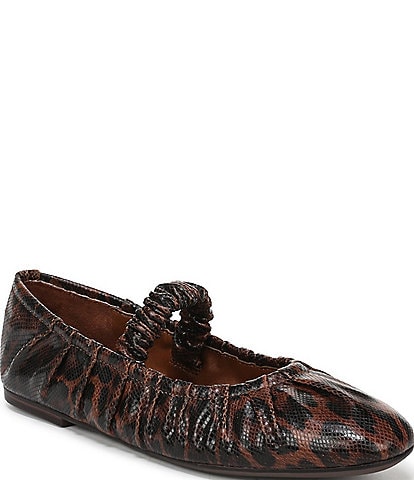 Circus NY by Sam Edelman Blythe Leopard Print Ruched Mary Jane Ballet Flats