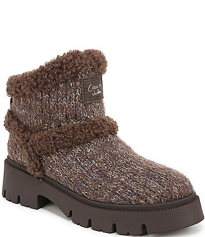 Circus NY by Sam Edelman Clare Knit Faux Shearling Cold Weather Booties