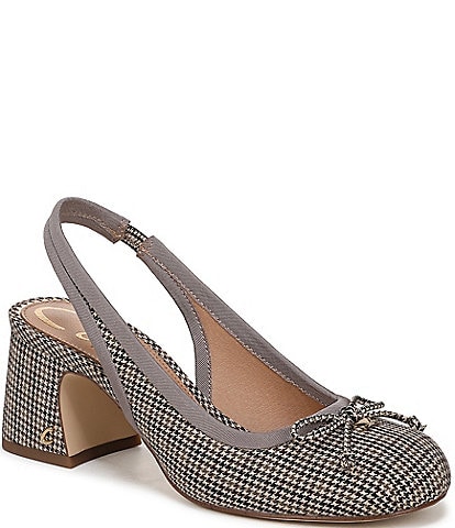 Circus NY by Sam Edelman Diane Houndstooth Fabric Bow Slingback Pumps
