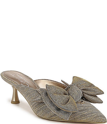 Circus NY by Sam Edelman Fiona Metallic Fabric Bow Detail Dress Mules