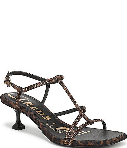 Circus NY by Sam Edelman Jaida Glitz Leopard Print Ankle Strap Dress Sandals