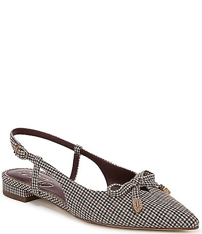 Circus NY by Sam Edelman Lafayette Houndstooth Bow Detail Slingback Dress Flats