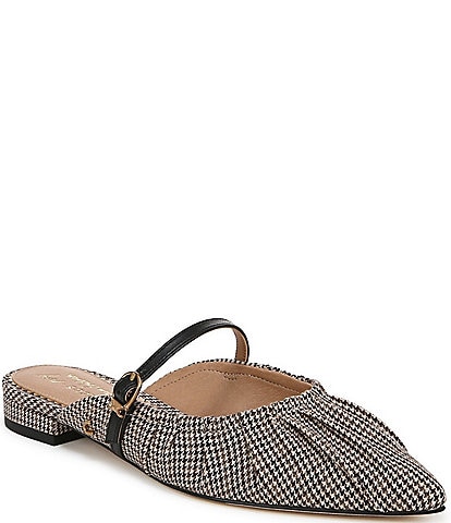 Circus NY by Sam Edelman Larissah Houndstooth Ruched Mary Jane Dress Mule Flats