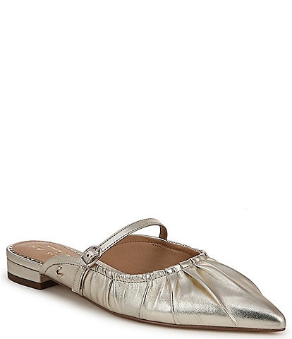 Circus NY by Sam Edelman Larissah Leather Ruched Mary Jane Mules