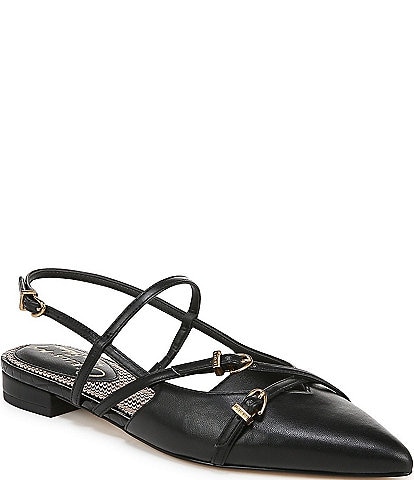 Circus NY by Sam Edelman Lindley Leather Crisscross Buckled Slingback Flats