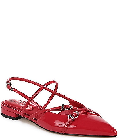 Circus NY by Sam Edelman Lindley Patent Crisscross Buckled Slingback Flats