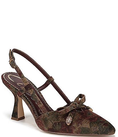 Circus NY by Sam Edelman Monica Floral Fabric Bow Detail Slingback Dress Pumps