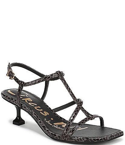 Circus NY by Sam Edelman Jaida Snake Print Ankle Strap Dress Sandals
