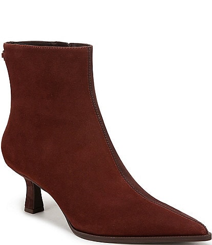 Circus NY by Sam Edelman Yuki Colorblock Suede Pointed Toe Kitten Heel Dress Booties