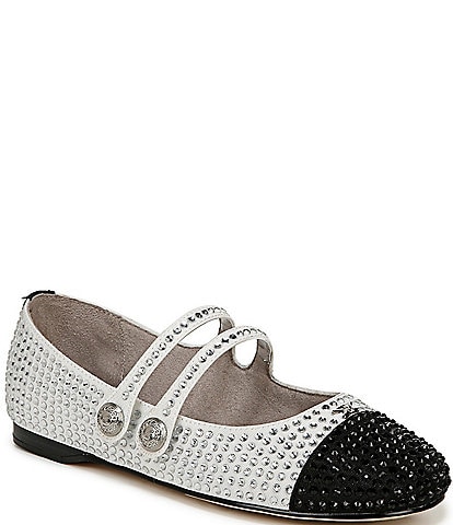 Circus NY by Sam Edelman Zoey Rhinestone Mary Jane Cap Toe Ballerina Flats