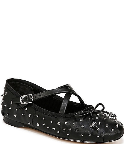 Circus NY by Sam Edelman Zuri Cross Strap Studded Ballerina Bow Flats