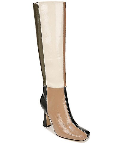 Circus NY Emmy Crinkle Patent Patchwork Detail Tall Boots
