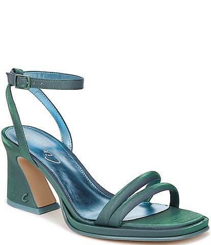 Circus NY by Sam Edelman Hartlie Satin Iridescent Ankle Strap Puff Dress Sandals