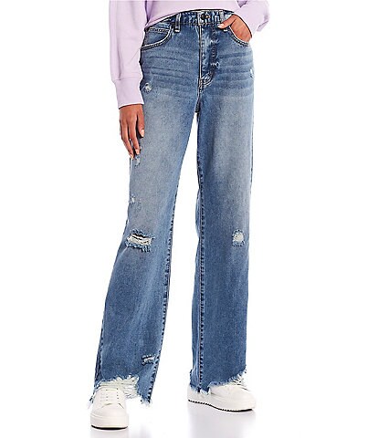 Circus NY High Rise Slouchy Distressed Straight Jeans