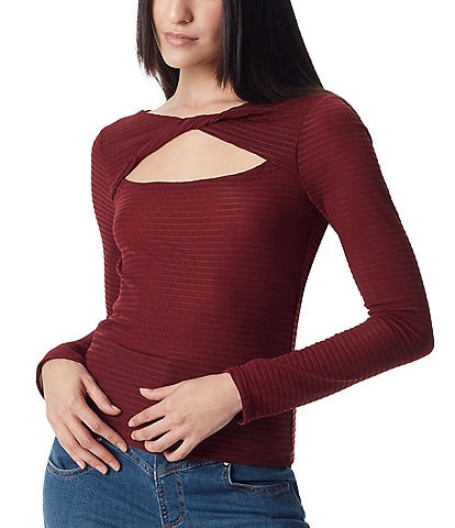Circus NY Kelsie Long Sleeve Chest Cutout Top