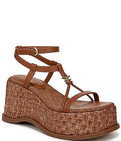 Circus NY by Sam Edelman Odette Leather Basket Weave Strappy Platform Wedge Sandals