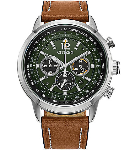 Citizen Men's Avion Chronograph Brown Leather Strap Watch