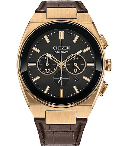Citizen Men's Axiom Chronograph Brown Leather Strap Watch