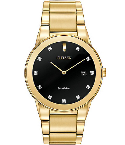 Citizen Men's Axiom Two Hand Gold Stainless Steel Bracelet Watch