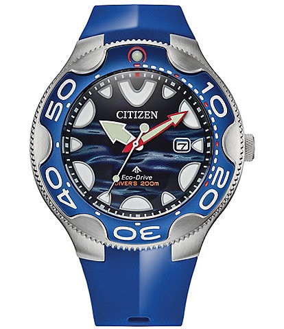 Citizen Men's Blue Eco-Drive Quartz Analog 200m Stainless Steel Strap Watch