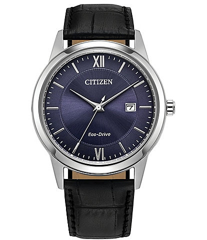 Citizen Men's Classic Three Hand Black Leather Strap Watch