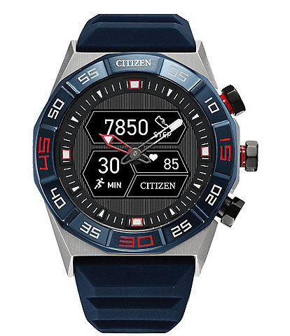 Citizen Men's CZ Hybrid Smart Blue Silicone Strap Watch