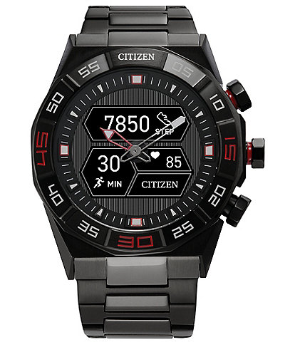 Citizen Men's CZ Hybrid Smart Gray Stainless Steel Bracelet Watch