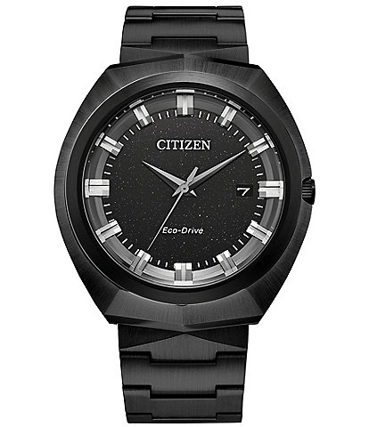 Citizen Men's Eco-Drive Water Resistance Black 100 Stainless Steel Bracelet Watch