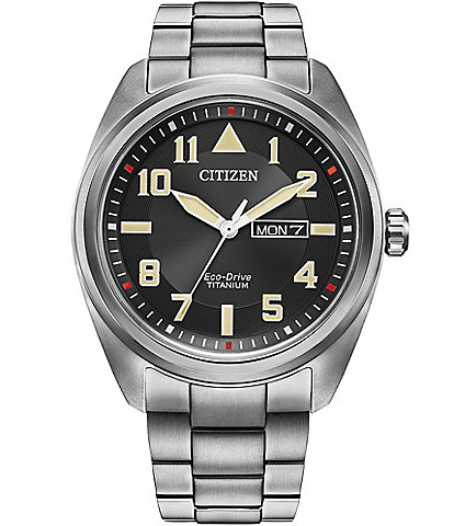 Citizen Men's Garrison Three Hand Silver Titanium Bracelet Watch