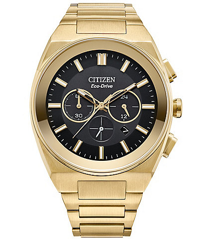 Citizen Men's Gold Eco-Drive Water Resistance 50 Stainless Steel Bracelet Watch
