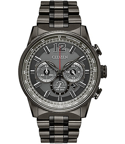 Citizen Men's Nighthawk Chronograph Grey Stainless Steel Bracelet Watch