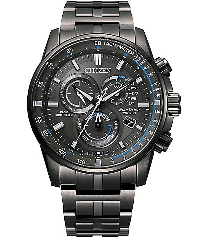 Citizen Men's PCAT Atomic Timekeeping Chronograph Grey Stainless Steel Bracelet Watch