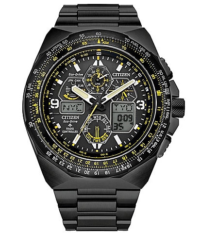 Citizen Men's Promaster Skyhawk A-T Chronograph Black Stainless Steel Bracelet Watch