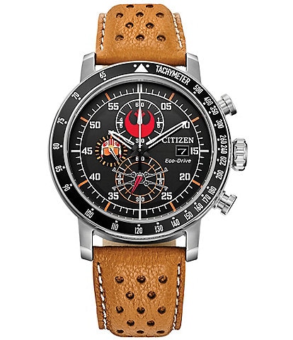 Citizen Men's Star Wars Collection Rebel Pilot Chronograph Orange Leather Strap Watch