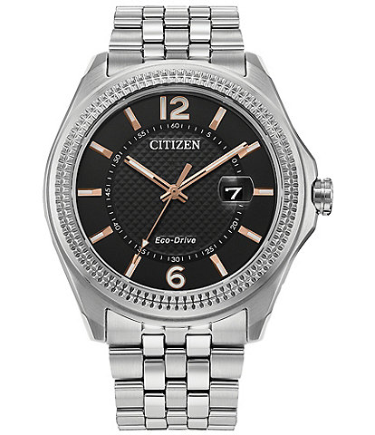 Citizen Men's Three Hand Stainless Steel Black Dial Bracelet Watch