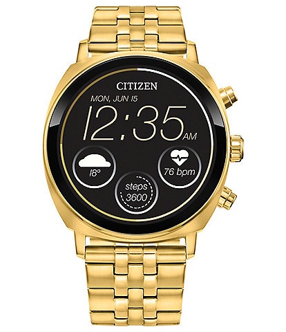 Citizen Unisex CZ Smart Gold Tone Stainless Steel Bracelet Watch