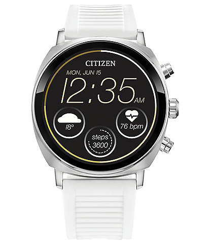 Citizen Unisex CZ Smart White Silicone Strap Watch