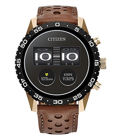 Citizen Unisex G2 Sport Smart Brown Leather Strap Watch
