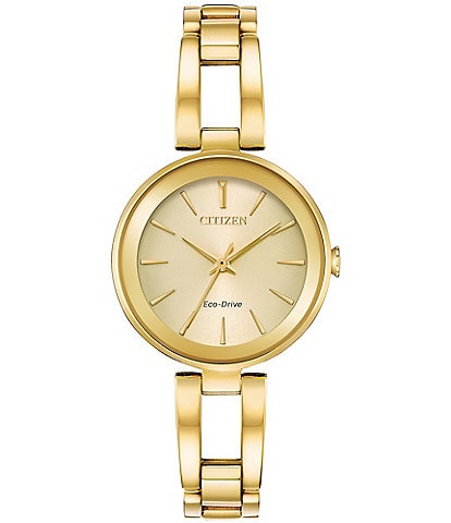 Citizen Women's Axiom Three Hand Gold Stainless Steel Champagne Dial Bracelet Watch