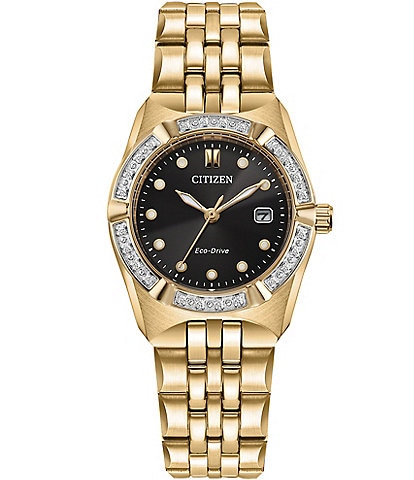 Citizen Women's Corso Diamond Three Hand Gold Tone Stainless Steel Bracelet Watch