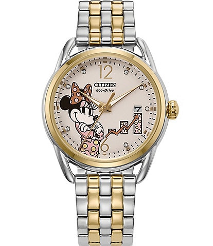 Citizen Women's Disney© Empowered Minnie Mouse Multifunction Two Tone Stainless Steel Bracelet Watch