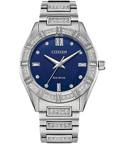 Citizen Women's Silhouette Crystal Three Hand Stainless Steel Bracelet Watch