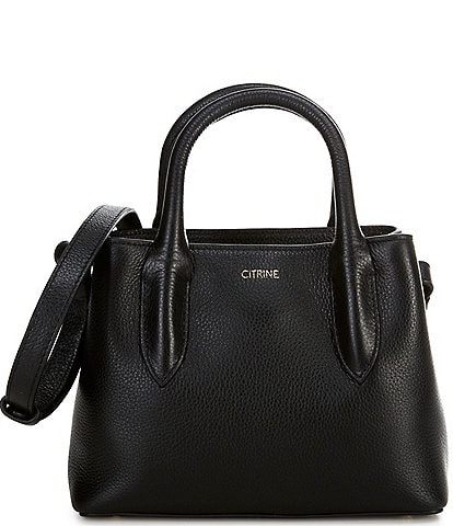CITRINE Emerson Leather Double Handle Satchel Bag