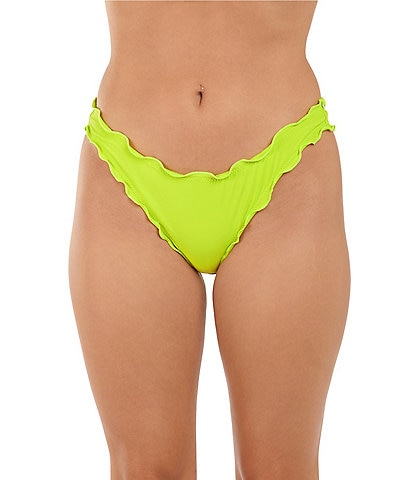 Citrus Solid V-Waist Merrow Trim Hipster Swim Bottom