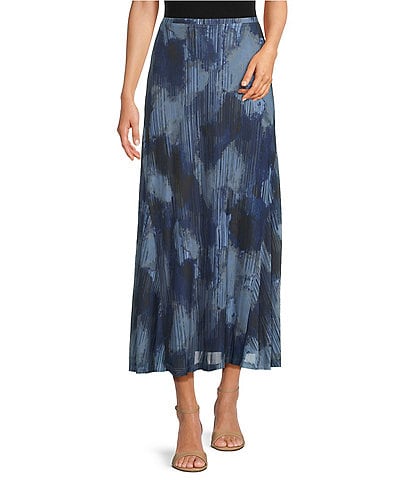 City Blues Belle Mesh Ombre Print A-Line Pull-On Maxi Skirt